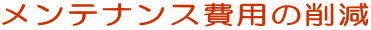 �����e�i���X��p�̍팸
